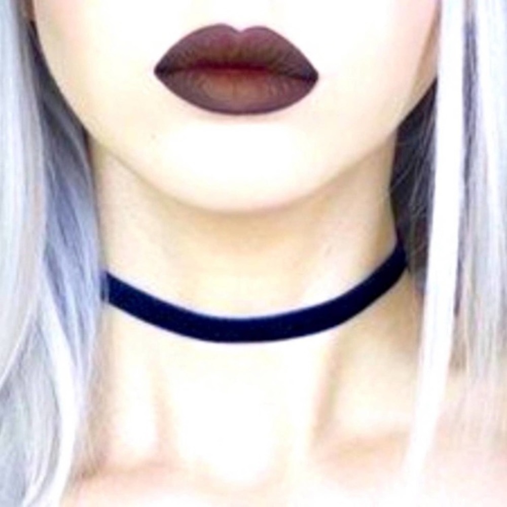 Blue Velvet Necklace Minimalist Jewelry-Adjustable